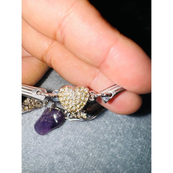 Vintage Spoon Bracelet from Distinction Collection by Oneida with Amethyst Charm - Picture 12 of 14